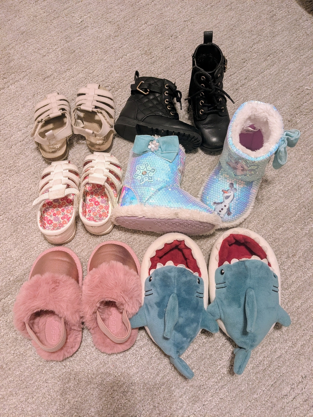 Assorted Girls' Shoe Bundle - Pink, Blue, Black, White